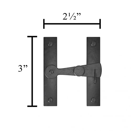 Renovators Supply Manufacturing Black Wrought Iron H-Flush Cabinet Latch Catch 3 in Antique Cupboard Door Hardware - color: Wrought Iron H-Flush, size: Pack of 1