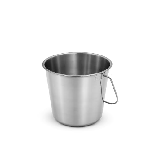 Grip Stainless Steel Bucket (1 Gallon) - Great for Pets, Cleaning, Food Prep - Hang on Fences, Cages, Kennels - Home, Garage, Workshop - size: 1 Gallon
