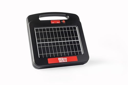 Solar Electric Fence Charger for Day and Night Power | Red Sizzle 12S | 1.85 Joule | Solar Energizer to Keep Out Predators