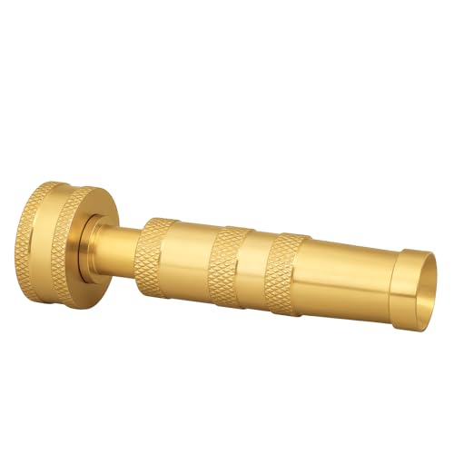 Adjustable High Pressure Brass Garden Hose Nozzle - Large Flow Long Handle Ball Valve, 3/4 GHT Fitting for Car Washing, Garden Watering & Floor Cleaning - color: Sprinkler+Nozzle+Valve C