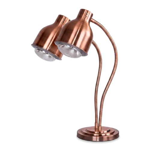 Dual Bulb Food Heat Lamp Restaurant Food Warmer Light Portable Heating Lamps (Dual Head(Copper)) - size: Dual Head(Copper)