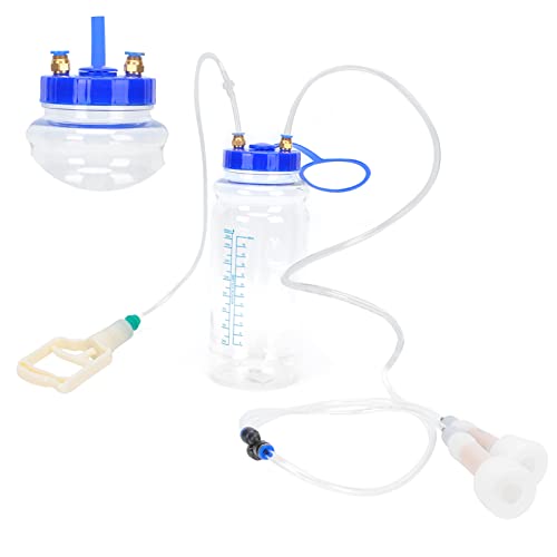 Portable Manual Goat Milking Machine with Vacuum Pressure Pump, Food Grade Plastic Bottle, PU Tubing, Fit Milk Liner, to, for Household Use, 2L Capacity (Double Sided) - size: Double Sided
