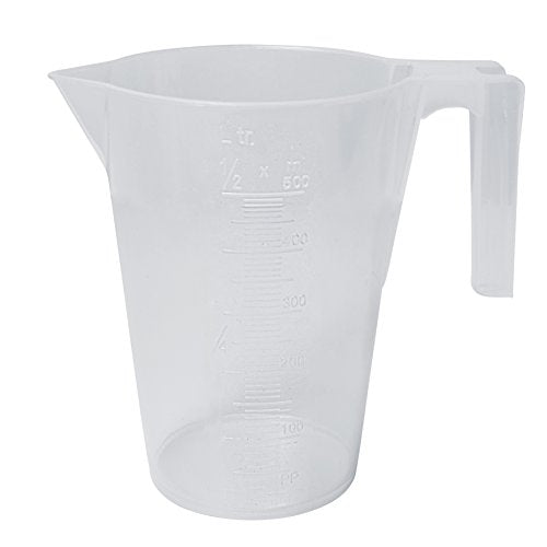 SP Bel-Art Tall Form 500ml Polypropylene Graduated Pitcher, 10ml, Chemical-Resistant Measure Pitcher, Heat-Resistant to 121°C, Durable Shatterproof Design for Lab, Kitchen, and Industrial Use Made in USA - size: 16.9 Ounces