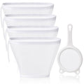5 Pack 200 Mesh Fine Mesh Strainer, Cheese Cloth Bags for Straining | Bowl-Shaped Nut Milk Bags, Reusable Nylon Cheese Cloth Filter Bag for Nutmilk Juices Cold Brew Tea Coffee Juice Soy