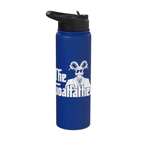Funny Goat Gift for Men Women Kids Youth Girls Boys Mom Dad Stainless Steel Insulated Water Bottle - color: Royal Blue