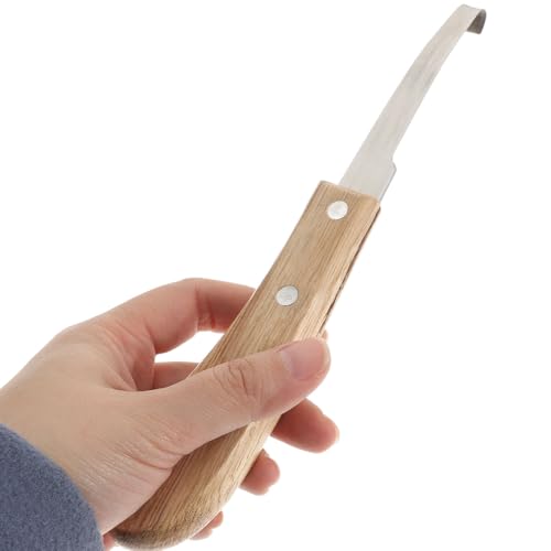 VANZACK 2Pcs Horse Hoof Trimmer Stainless Steel Horseshoe File Tool with Wooden Handle Portable Hoof Repair Tool for Cleaning Uneven Edges and Smoothing Surface