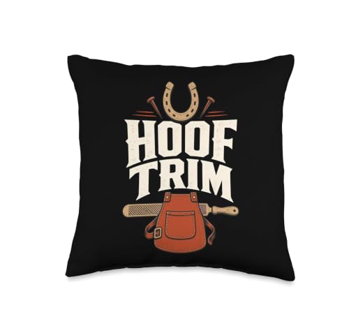 Hoof Trim Farrier Horseshoe Rasp Throw Pillow - size: 16x16