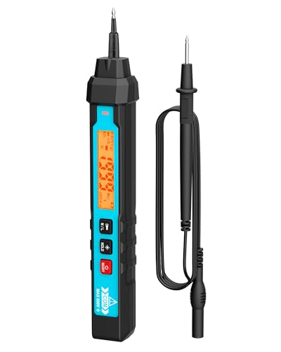ALLOSUN Mini 3 1/2-Digit True RMS Digital Multimeter with Data Hold, Backlight, Auto Power Off & Non-Contact AC Voltage Detection EM3218A