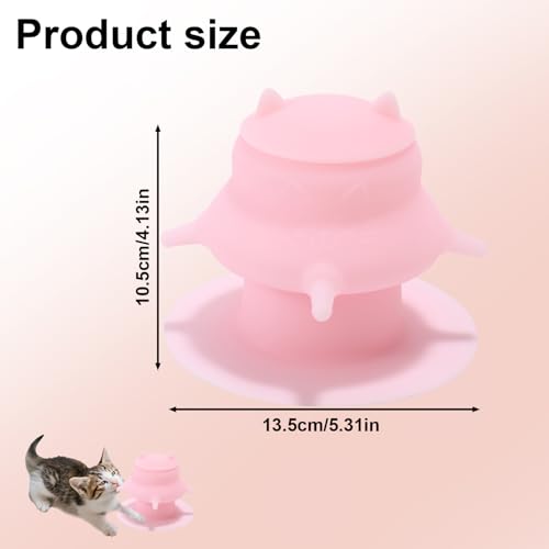 Puppy Milk Feeder with Four Dummy Nipples, Pink Silicone Puppy Milk Feeding Station Leak Proof Kitten Bottle Nursing Station for Newborn Pets Dogs Kittens