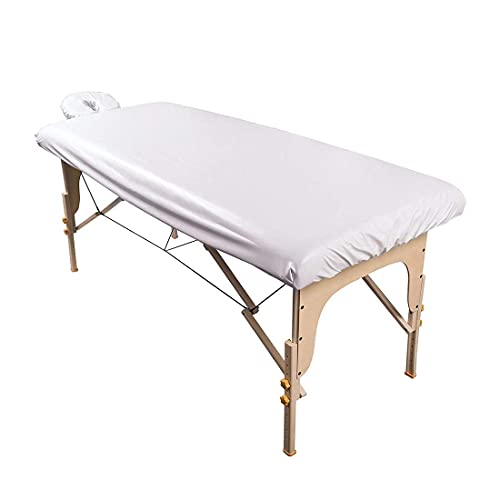 ForPro Professional Collection Waterproof Massage Table Cover, Protective Spa Treatment Sheet Set for Massage Tables, Machine Washable, Includes Massage Fitted Sheet and Face Rest Cover, White | for Massage & Treatment Tables, Disposable Table Sheets, Spa