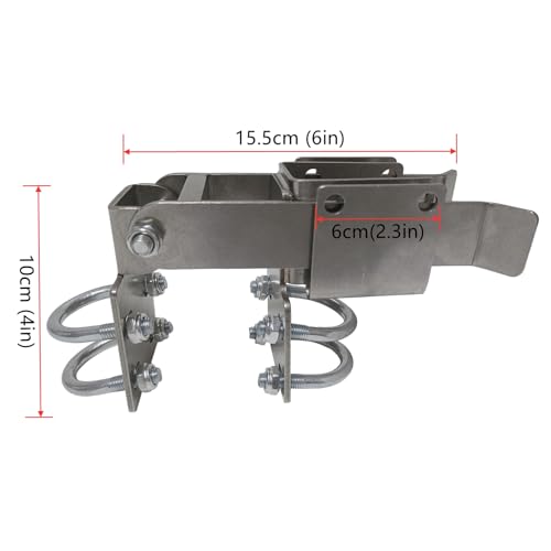 BiJun Chain Link Double Gate Latch for 1-3/8" Frames | No drop rod required,heavy duty galvanized steel,fits 4"-4.92" gaps,horizontally adjustable for residentialar outdoor fences