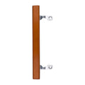 Brixwell Patio Door Handle with Brackets, Chrome Finish with Wood Grip, 6-5/8" Center-to-Center, Easy Installation Residential and Commercial Use, Replacement or New