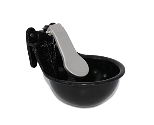 Automatic Livestock Waterer, Heavy Duty Cast Iron Water Trough with Push-Paddle for Horse, Cow, Goat, Pig,Dog, Livestock Water Bowl,1.8L Capacity