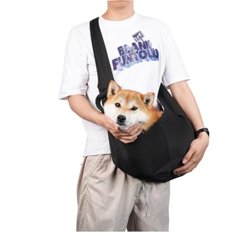 CYBERNOVA Small Pet Dog Cat Sling Carrier for 3-15lbs, with Pocket,Hand-Free Pet Bag Dog Cat Puppy Carry Bag for Travel and Walking Outdoor (black2) - color: black2
