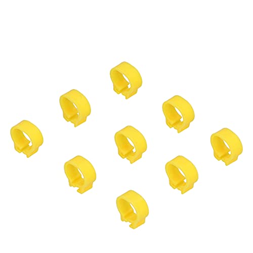 Zerodis 100PCS 8mm Leg Rings, Plastic Identification Bands for Pigeons, with Reusable Easy to Install for Poultry Dove Marking (Yellow) - color: Yellow