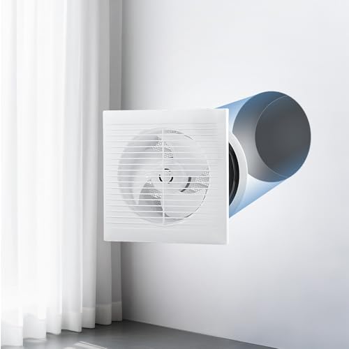 VEVOR Through-the-Wall Ventilation Fan， White Grille, 110 CFM, 6.8" Diameter Exhaust Fan Duct with 10-Inch Retractable Hose for Kitchen, Living & Laundry Room Workshop - size: 6.8 Inch Diameter
