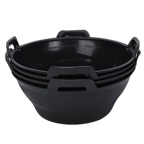 4Pcs Multi-purpose Flexible Feeder Pan, Large Feed Bucket for Animal Feeding, Livestock Water Bowl Chicken Dust Bath Tub for Horse Goat Pig Dog Farm Livestock Poultry