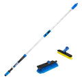 Unger Professional Lock-On Multi-Angle Wash Brush, Grout Brush and EZ Extend Pro Telescopic Pole for Outdoor Cleaning, Adjustable 5 FT Pole Extends Reach