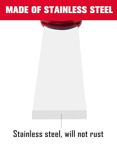 ROTATION 1.2" Stainless Steel Putty Knife, Scraper with Hammer End | Soft Grip, Heavy Duty, Extra Thick - style: 1pc