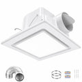 Bathroom Fan With Light 13.4 in Panel,180 CFM,1.0 Sones,12" Ceiling Mount | Large Bathroom Exhaust Fan|High cfm Extractor Fan|Easy Retrofit|Ceiling Fixtures|Bath Ventilation|For Kitchen Household Attic