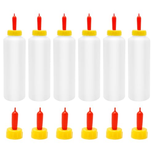 6-Pack 400ml Goat & Lamb Feeding Bottles with Soft Nipples, Kid Livestock Nursing Kit for Baby Goats, Lambs, Calves, Farm Animal Milk Feeder Set