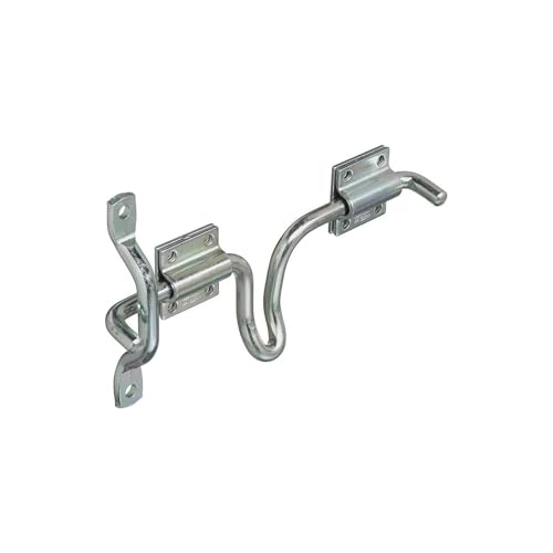 National Hardware Sliding Bolt Gate Latch, Steel, Zinc Plated | Slide Bolt Secures Metal Farm and Fence Gates; Reversible for Right or Left Hand Swing, Padlockable