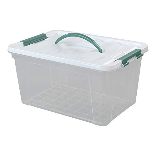 Gloreen 14 Quart Clear Storage Bins with Lid and Handle, Multipurpose | Stackable Plastic Latches Storage Box Container - size: 14 Quart, 1 Pack