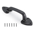 WellMade Barn Door Handles, Black Gate Handle, 7.5 in Rustic Metal Door Pull Handle Hardware for Wooden Garden Gate Shed Cabinet - size: 1 Pack