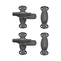 Renovators Supply Manufacturing Door Latch 2 in. Black Wrought Iron Latch Latch Lock for Cabinets/Windows with Mounting Hardware Pack of 2 - size: Pack of 2