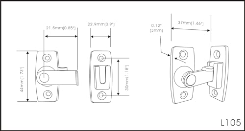 QCAA Heavy Forged Solid Brass Door Latch, 90 Degree Right Angle Door Latch Buckle for Doors & Windows, Small, 1.75", Matte Black, 1 Pack, Made in Taiwan - color: Matte Black-1.75", size: 1 Pack