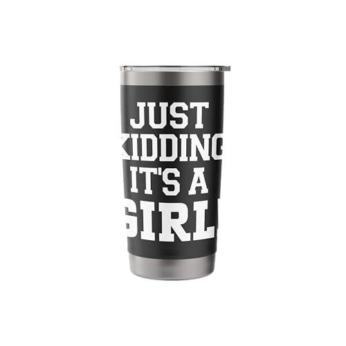 Just Kidding It's a Girl Pink Gender Reveal Party Supplies Stainless Steel Insulated Tumbler