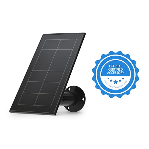 Arlo Solar Panel Charger (2021 Released) - Certified Accessory - Works with Arlo Pro 5S 2K, Pro 4, Pro 3, Floodlight, Ultra 2, and Ultra Cameras, Weather Resistant, Easy Install, Black - VMA5600B - color: Black