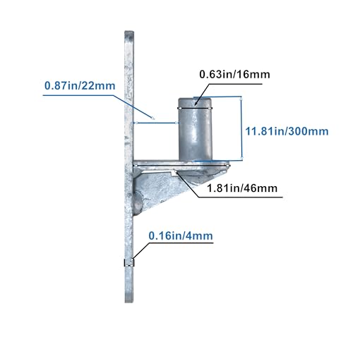 Wall Mount Gate Hinge Chain Link Fence Gate Hinges with 5/8 Hinge Pin (2 Pcs) - size: 2 Pcs