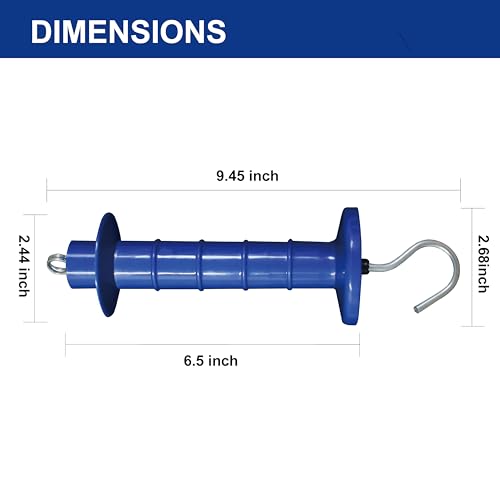 15 Pack Electric Fence Insulated Plastic gate Handle with Internal Spring and Double Ring end, Blue，for Electric Fence Gate Livestock Fence Agricultural Fencing and Pasture - style: PK15,Plastic Insulators,Blue