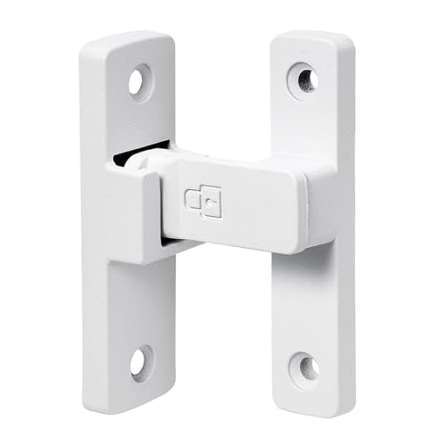 Matte White 90 Degree Zinc Alloy Barn Door Latch, Flip Gate Lock | Sliding Door Latch,Right Angle Door Lock,for bedroom,garage,balcony,barn,bathroom,drawer,window,cabinet,pet enclosures - color: Matte White_90 Degree