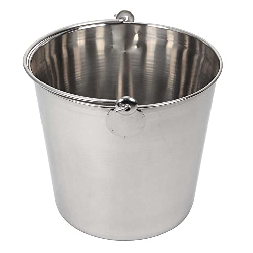 Lindy's 13-Quart Stainless Steel Bucket, Durable Seamless Bucket for Home, Carry Water or Milk, Fill with Food, Cleaning Bucket - size: 13 quarts