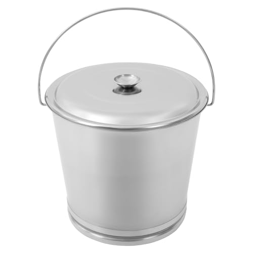 DYNAMI 5.3Gal Stainless Steel Bucket with Lid and Handle,Metal Compost Bucket Milk Bucket w/Raised Bottom,Large Opening Multipurpose Metal Bucket Ice Bucket Lab Bucket (20L/5.3Gal) - size: 20L/5.3Gal