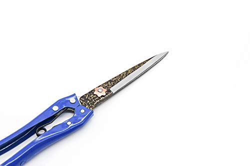 Grass Sheep Shear - Coated Wear-Resistant Handle, Manganese Steel Double-Edged, Strong Spring Suitable For Manual Shearing of Cow, Sheep, and Horse Hair (Blue 10.2 inches) - color: Blue 10.2 Inches