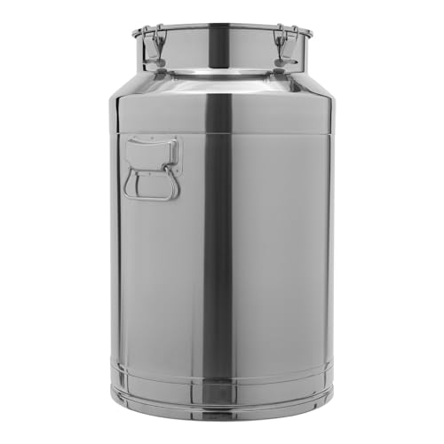 76L/20.1Gal Milk Can, 304 Stainless Steel Airtight Storage Pail with Locking Sealed Lid, Carry Handle, Heavy Duty Food Grade Bucket, Storage Container for Wine, Oil, Beverage, Home, Farm, Kitchen Use - size: 76L/20.1Gal