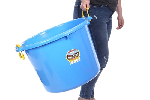 Little Giant® Plastic Muck Tub | Durable & Versatile Utility Bucket with Handles | Muck Bucket | Durable Handles | 70 Quart | Berry Blue - color: Berry Blue, size: 70 quart