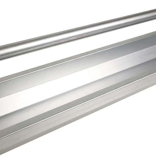 KOL Portable 45" Long Galvanized Steel Livestock Feeding Trough, Heavy-Duty Large Capacity Feeder, Easy to Clean, for Calves, Sheep, Horses, Goats