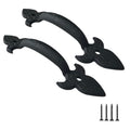 2-Pack 8 Inch Fleur Arc Barn Door Handle - Black Cast Iron Pull for Sliding Doors, Gates, Sheds, Fences, Closets - Indoor Outdoor Farmhouse Hardware - size: 8" - 2 Pack, style: Fleur Arc