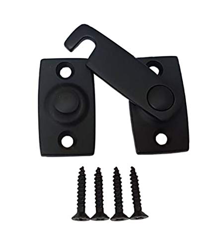 QCAA Solid Brass Shutter Bar/Door Latch, 7/8" x 2-3/32", Matte Black, 1 Pack, Made in Taiwan - color: Matte Black, size: 1 Pack