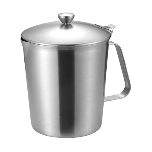 Measuring Cups Set, Stainless Steel Multipurpose Clear Markings Milk Frothing Pitcher, Portable Liquid Measuring Cup with Handle Lid for Latte Art Coffee Bar 500ml 16oz