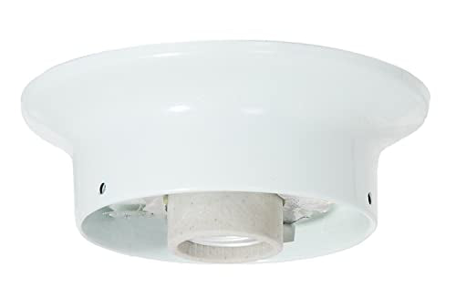 B&P Lamp® 5 Inch Diameter, 3-1/4 Inch Fitter, Wired Ceiling Pan Kit, White Gloss Finish