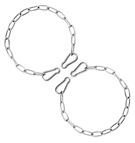 Gate Chain for Outdoor Fence - Rustproof Metal Gate Latch Chain with Hooks, Secure and Durable for Garden, Yard, and Farm Use - Easy Installation, Weather Resistant (2 Pack) - size: 20inch-2PCS