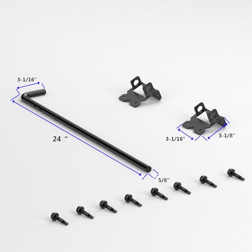 Self Closing Fence Hinges, 24" Drop Rod Cane Bolt for Gates - Easy to Install- Heavy Duty Gate Stopper Hardware for Wooden/Vinyl Fence- Safe, Secure, Sturdy, Durable