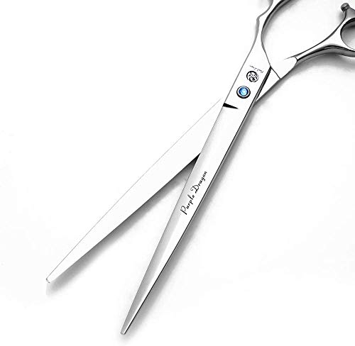 Purple Dragon 9" Sharp Edge Hair Cutting Shears | Includes Bag, 440C stainless steel, Pet/Puppy/Cat Grooming Scissors, Perfect for Barber or Dog Groomer - size: 9 inch
