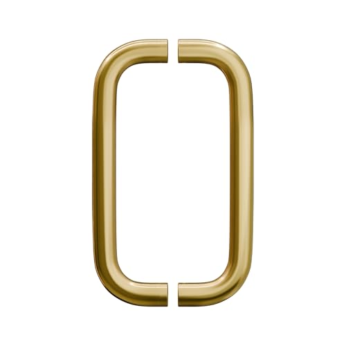 BRIXWELL Straight Back-to-Back Pull Handle Aluminum Material, Polished Brass Finish, 9" Total Length, 8" Center-to-Center, 1" Diameter, 3-1/4" Projection - color: Polished Brass, size: 9 Inch
