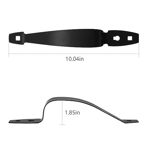 WellMade 10" Barn Door Handles Heavy Duty,Gate Handle for Wooden Fences Shed, Rustic Metal Decorative Sliding Door Pull Handles (Black 2 Packs)